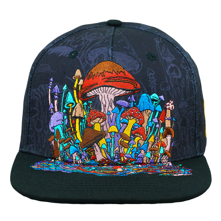 Vincent Gordon Melty Mushrooms Black Snapback Hat