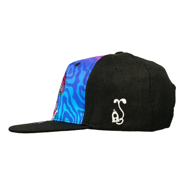 Interstellar Collections Mushroom Black Snapback Hat