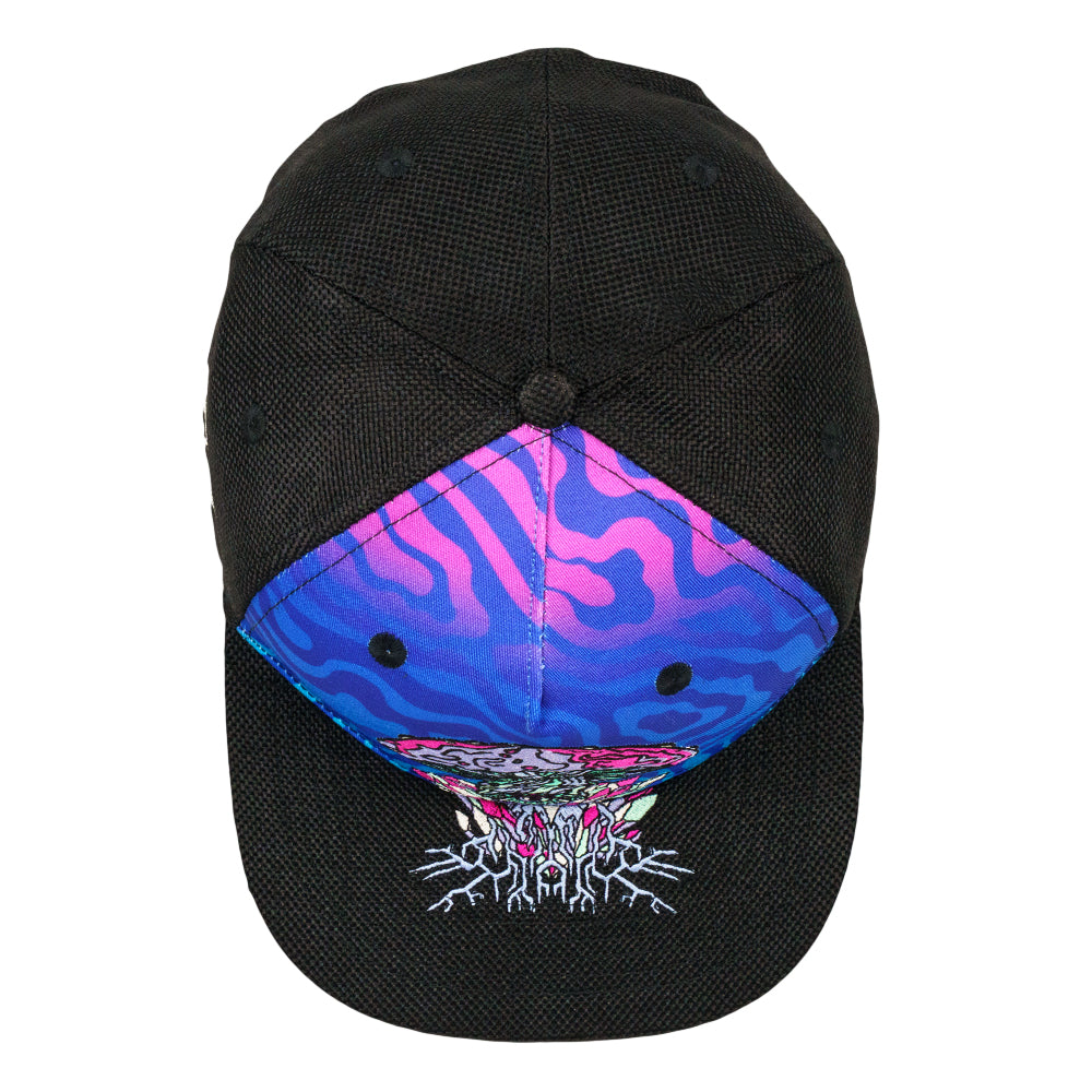 Interstellar Collections Mushroom Black Snapback Hat