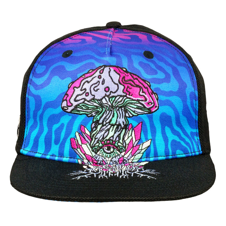Interstellar Collections Mushroom Black Snapback Hat