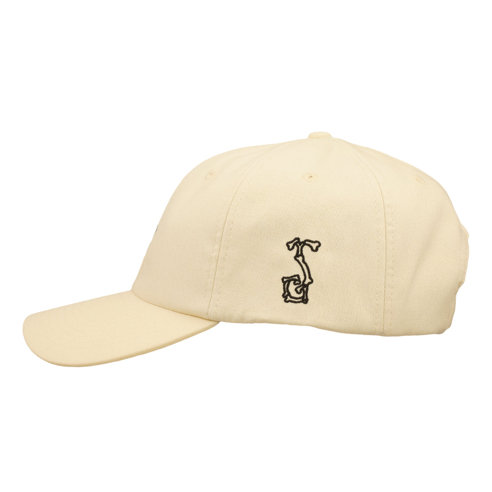 Skeleton Peace Sign Cream Dad Hat