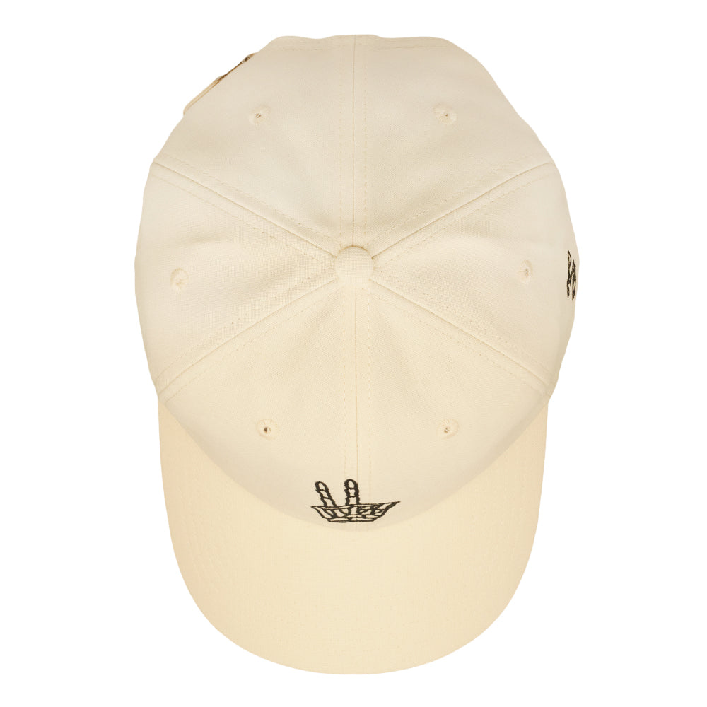 Skeleton Peace Sign Cream Dad Hat