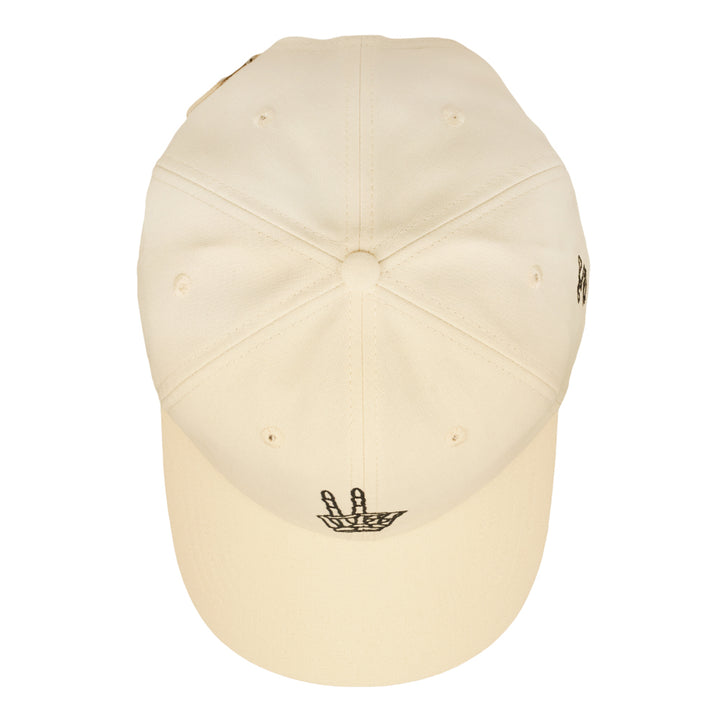 Skeleton Peace Sign Cream Dad Hat