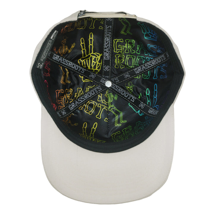 Skeleton Peace Sign Gray 501 Snapback Hat