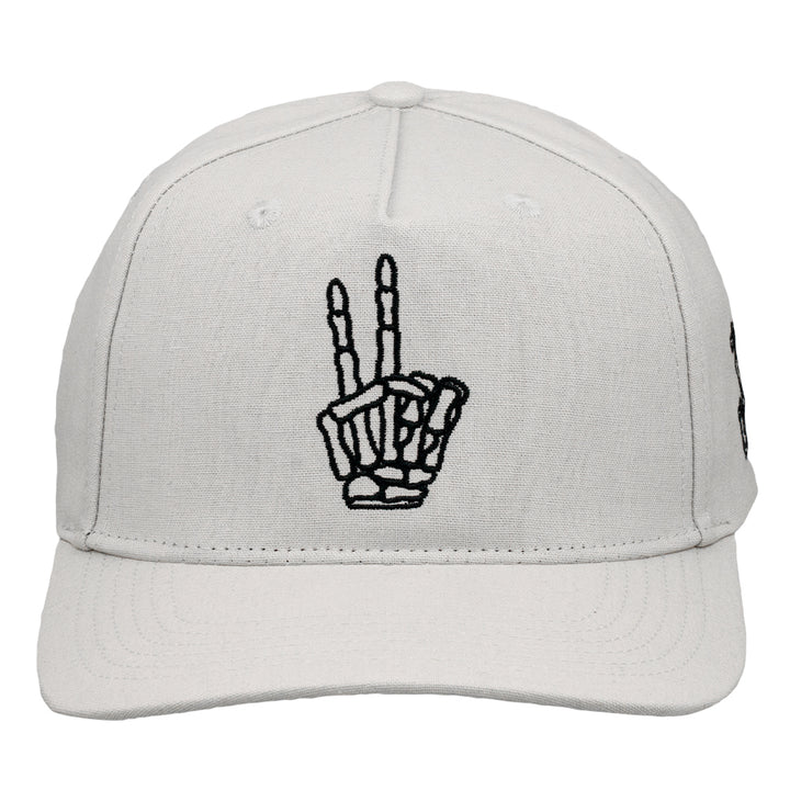 Skeleton Peace Sign Gray 501 Snapback Hat