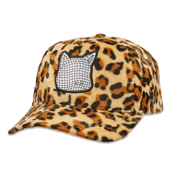 Disco Ball Cat Cheetah Brown 501 Snapback Hat