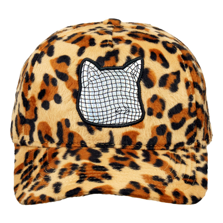 Disco Ball Cat Cheetah Brown 501 Snapback Hat