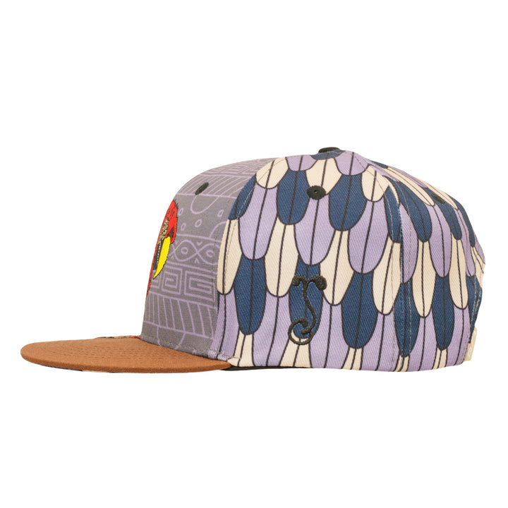Scarlet Macaw Feathers Gray Snapback Hat