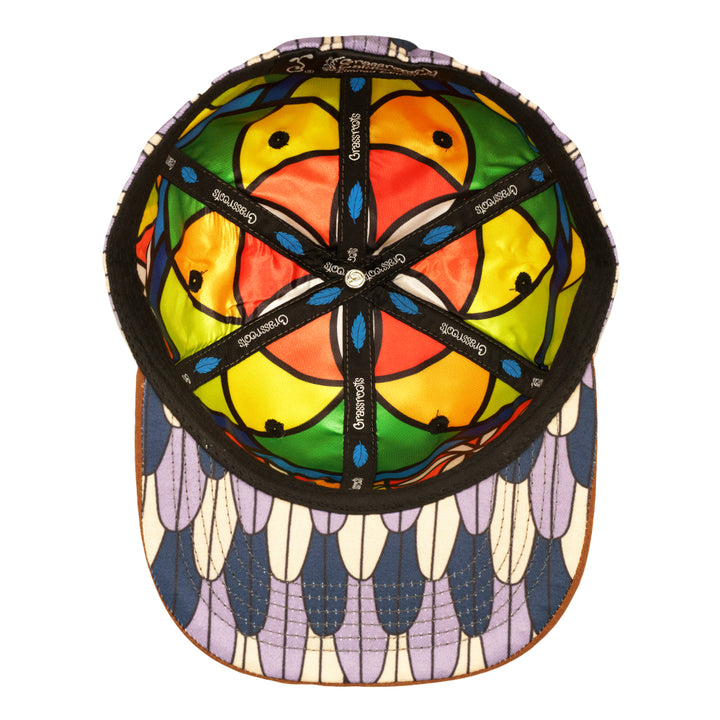 Scarlet Macaw Feathers Gray Fitted Hat