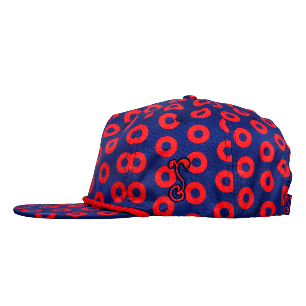 Donut Pattern Navy Unstructured Zipperback Hat