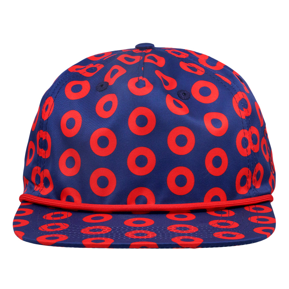 Donut Pattern Navy Unstructured Zipperback Hat