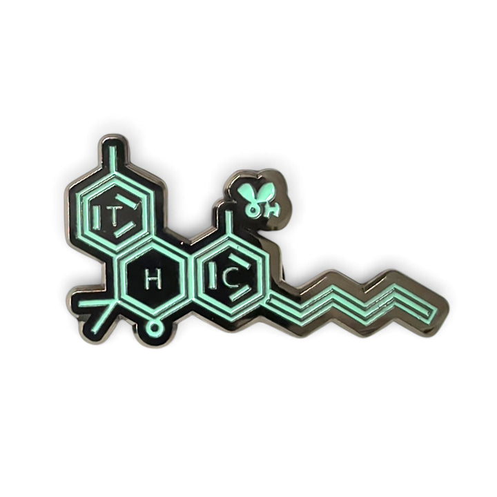 THC Molecule Teal Pin