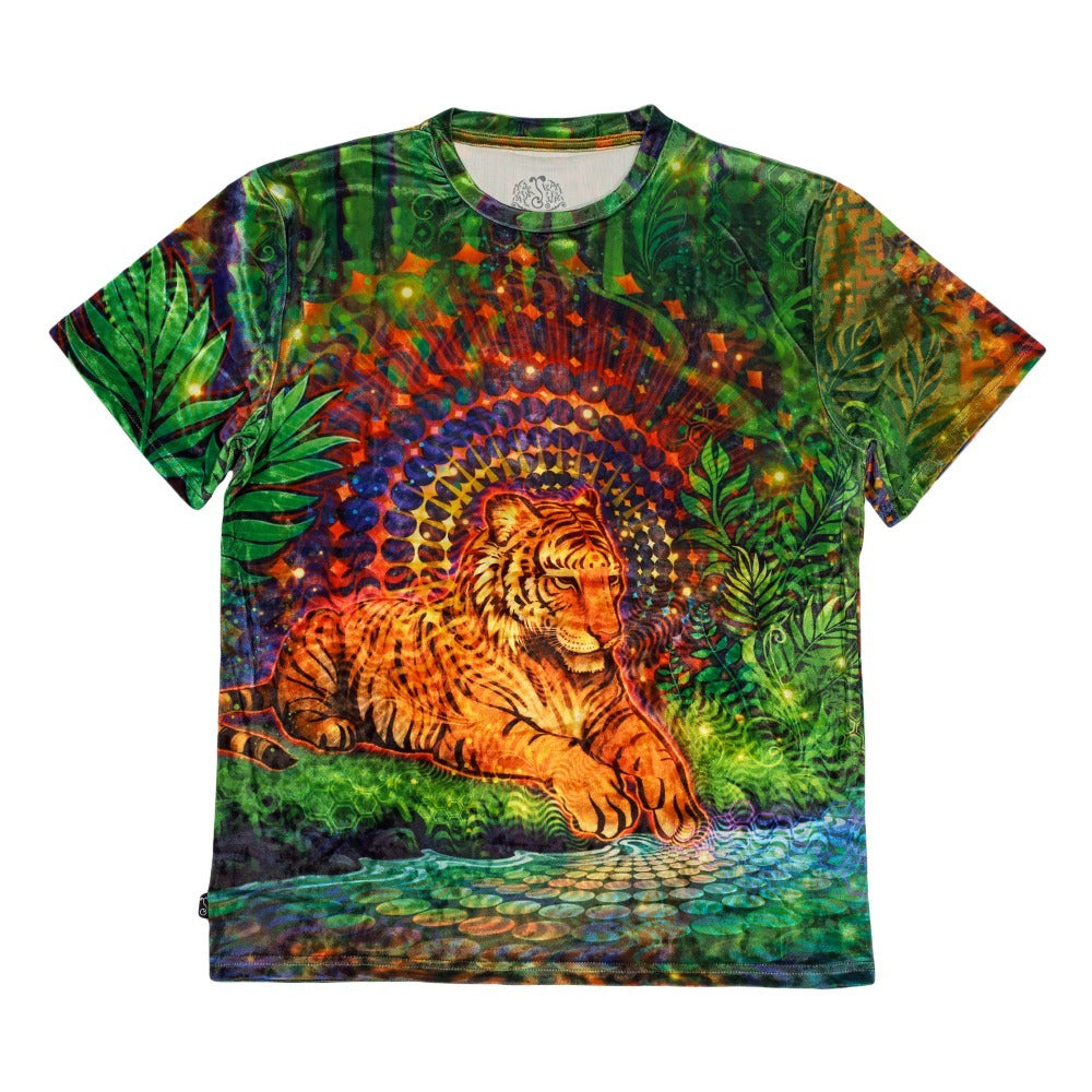Simon Haiduk Tiger Glowm Crushed Velour T Shirt