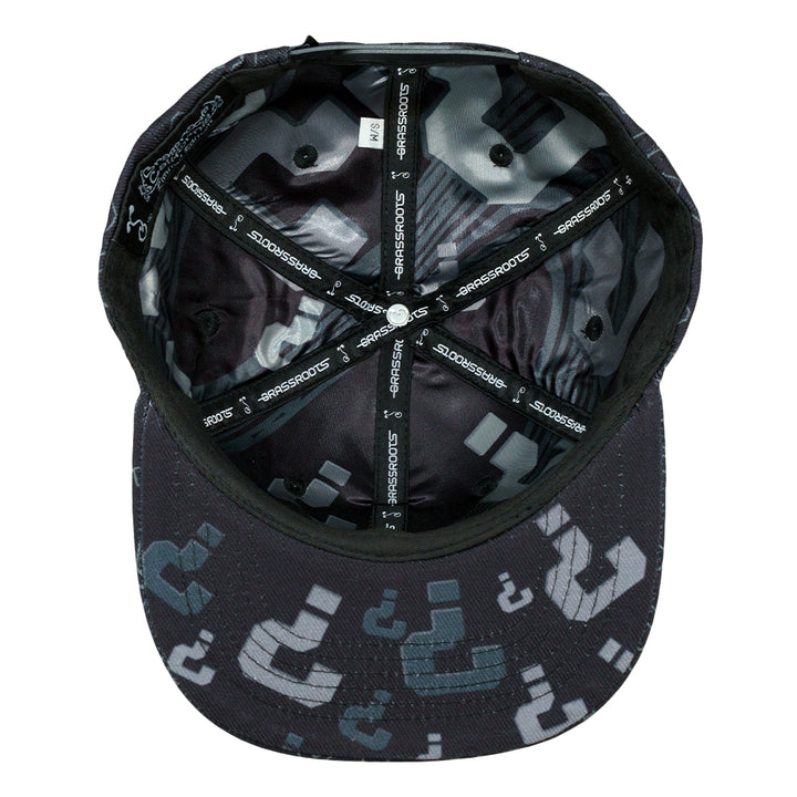 Question Mark Allover Black Snapback Hat