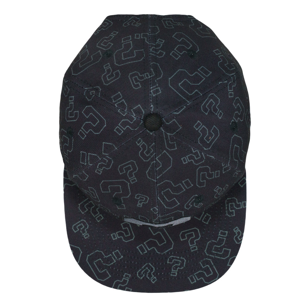 Question Mark Allover Black Snapback Hat