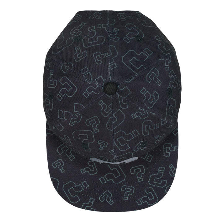 Question Mark Allover Black Snapback Hat