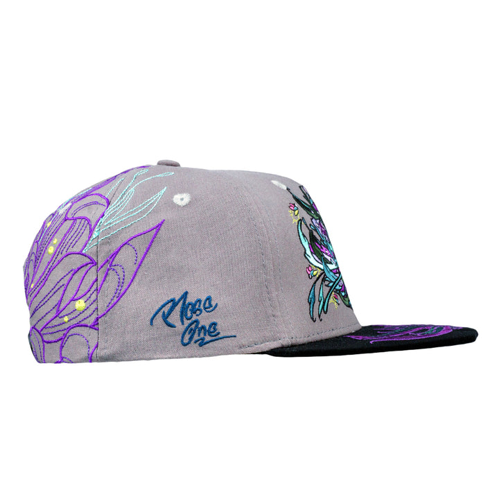 Rose One Lunar Moth Gray Snapback Hat