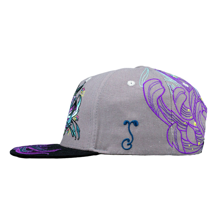 Rose One Lunar Moth Gray Snapback Hat