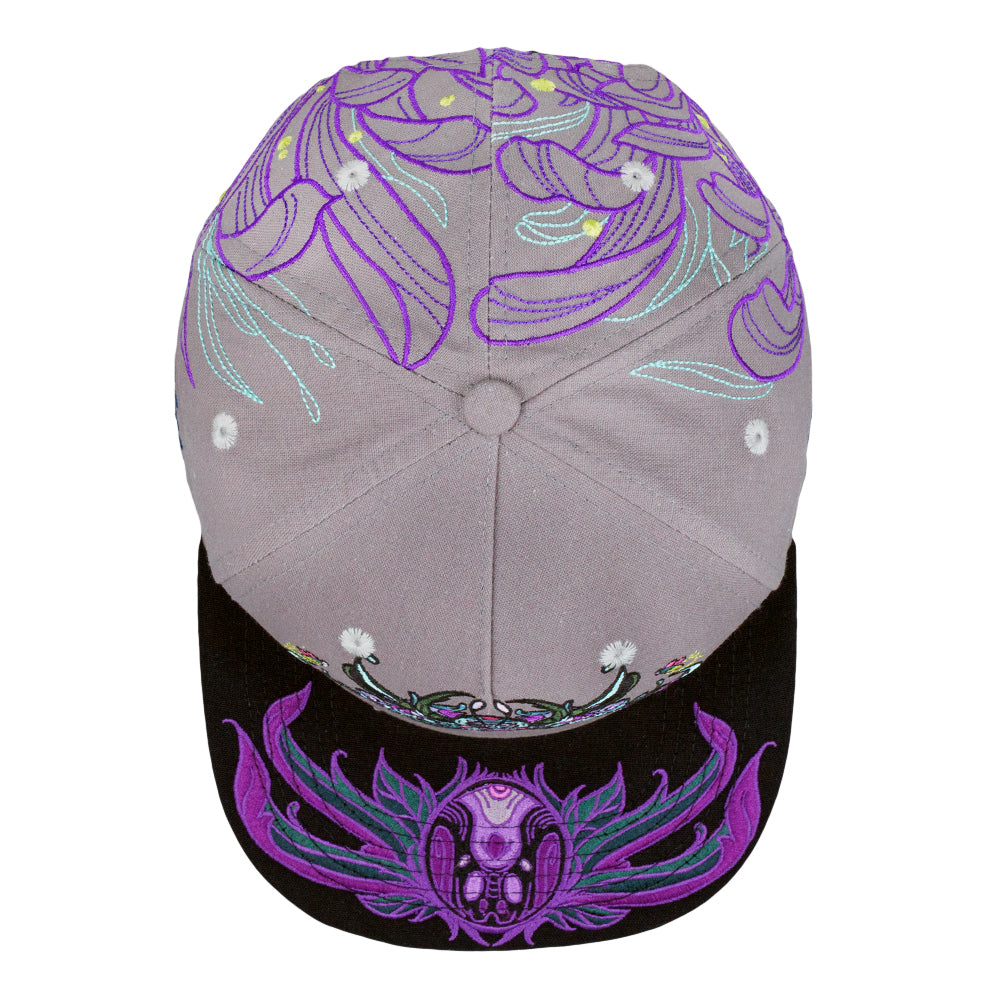 Rose One Lunar Moth Gray Snapback Hat