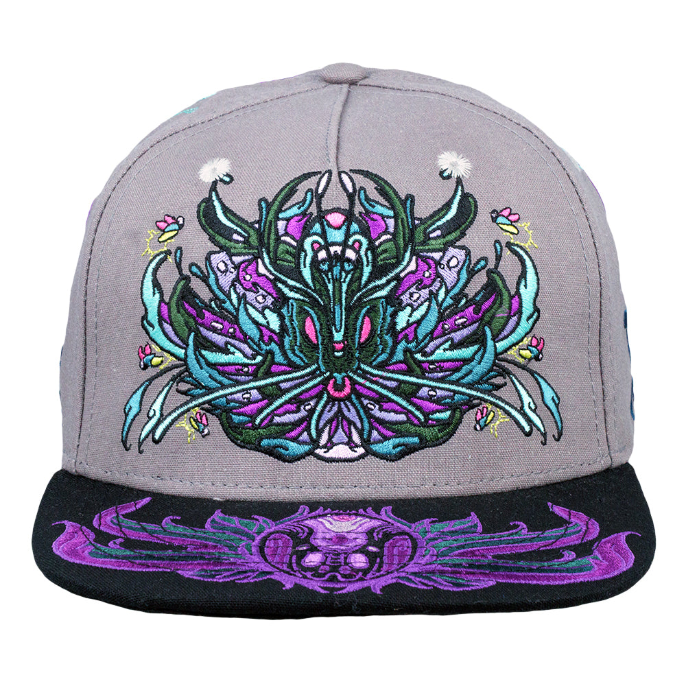 Rose One Lunar Moth Gray Snapback Hat