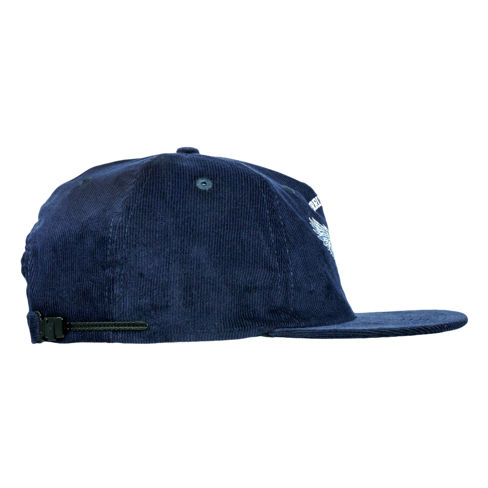 Warrior Roots Navy Corduroy Unstructured Zipperback Hat