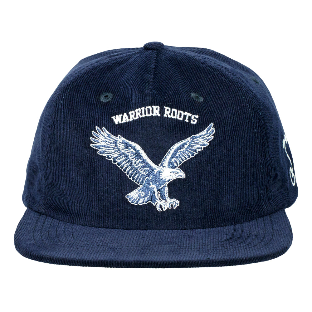 Warrior Roots Navy Corduroy Unstructured Zipperback Hat