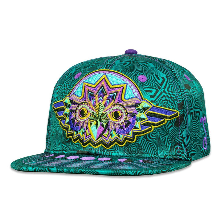 Night Owl Green Purple Snapback Hat