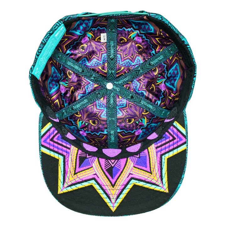 Night Owl Green Purple Snapback Hat