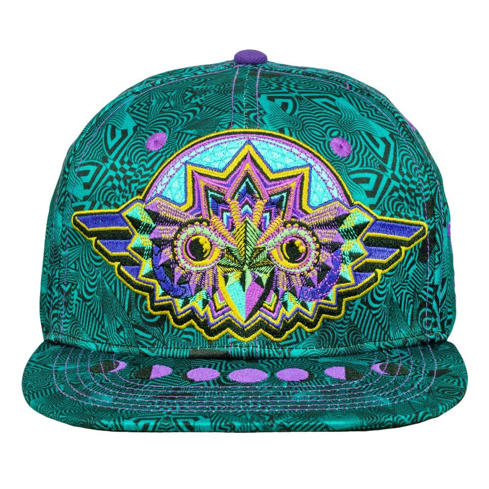 Night Owl Green Purple Snapback Hat