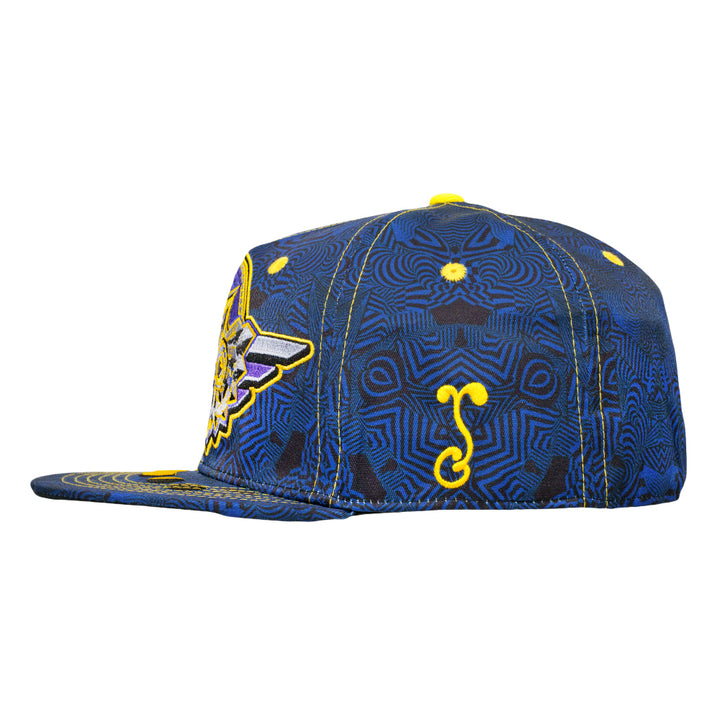 Night Owl Blue Yellow Fitted Hat