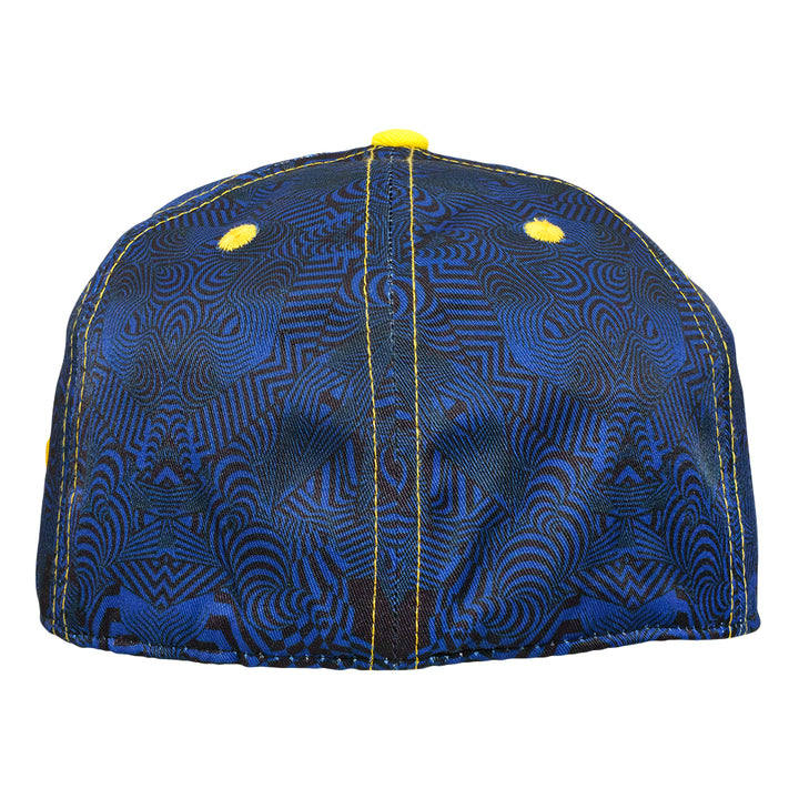 Night Owl Blue Yellow Fitted Hat