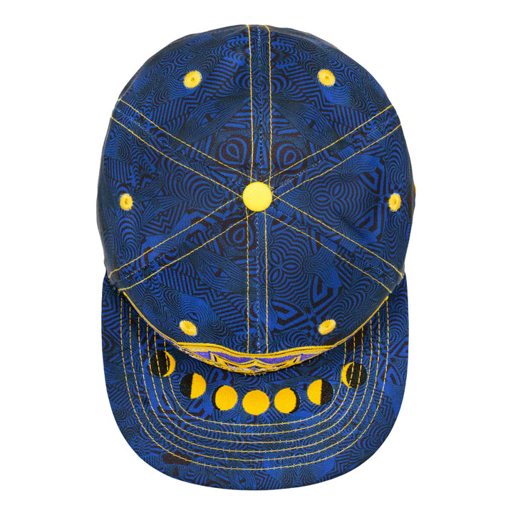 Night Owl Blue Yellow Fitted Hat