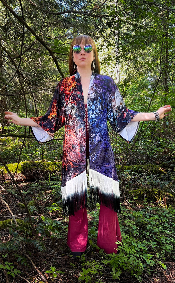 Android Jones Kimono - "Santa Clara" in VELVET - Fare Thee Well