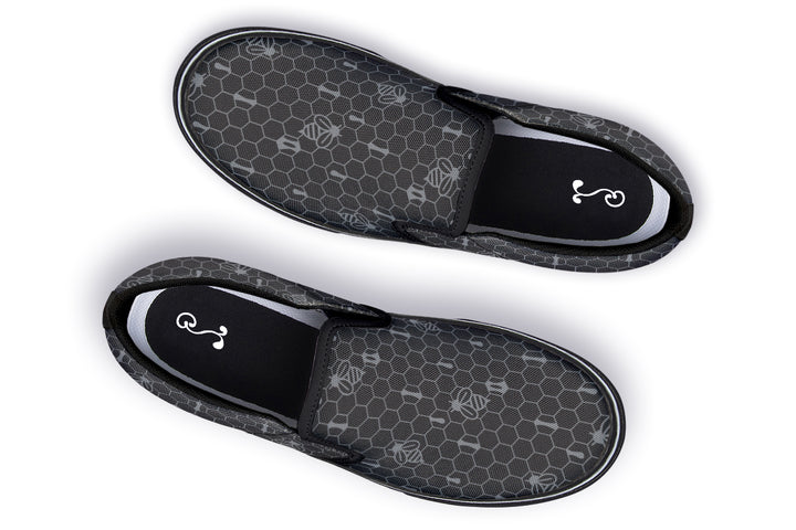 16th Anniversary Honeycomb Black Slip On Shoes