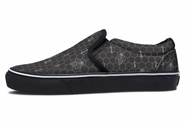 16th Anniversary Honeycomb Black Slip On Shoes