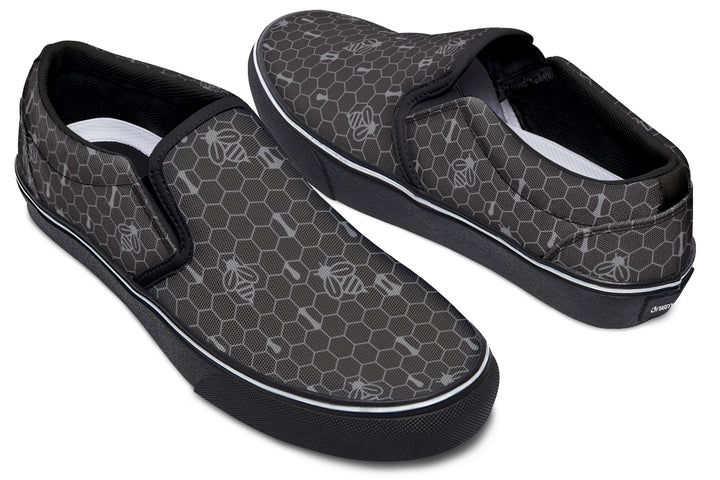 16th Anniversary Honeycomb Black Slip On Shoes