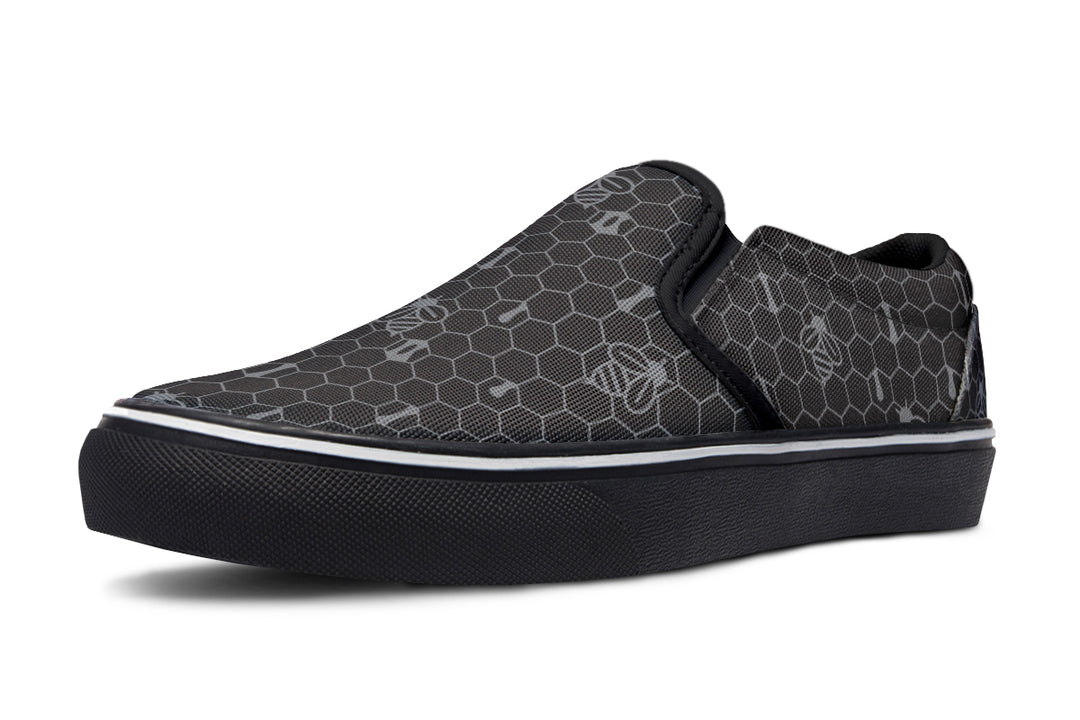 16th Anniversary Honeycomb Black Slip On Shoes