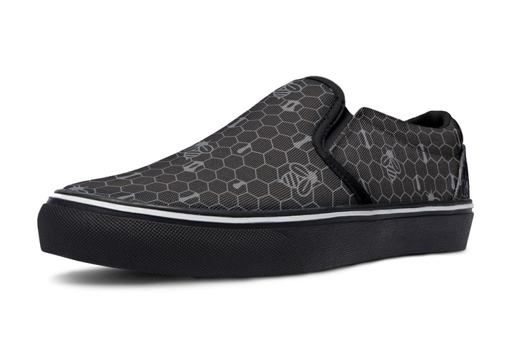 16th Anniversary Honeycomb Black Slip On Shoes