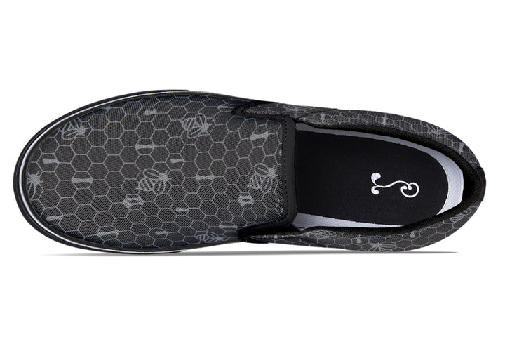 16th Anniversary Honeycomb Black Slip On Shoes