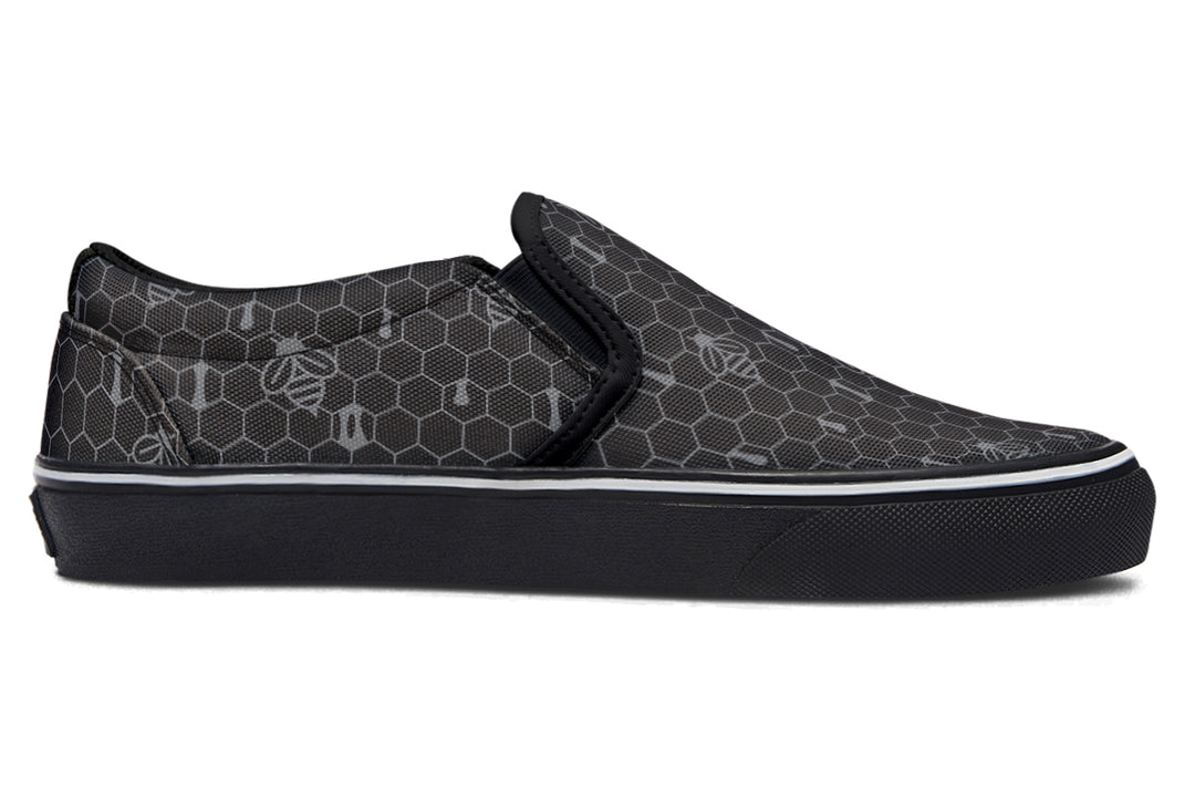 16th Anniversary Honeycomb Black Slip On Shoes