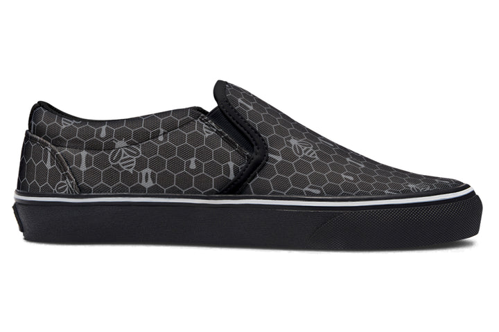 16th Anniversary Honeycomb Black Slip On Shoes