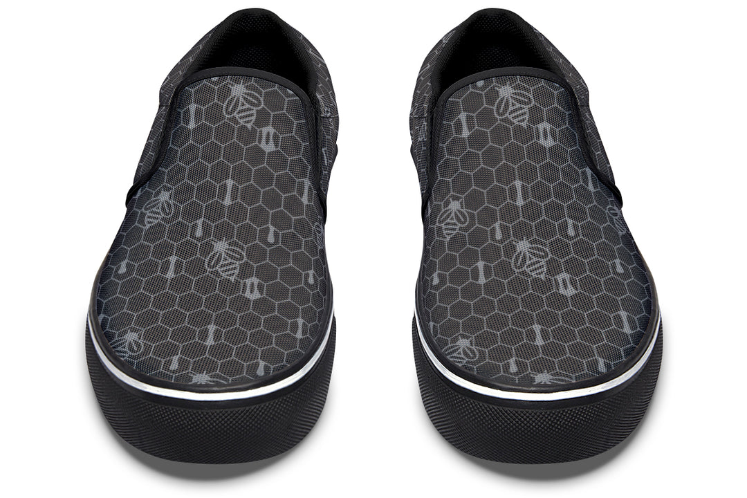16th Anniversary Honeycomb Black Slip On Shoes