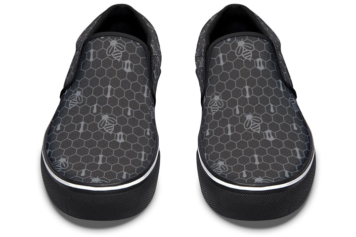 16th Anniversary Honeycomb Black Slip On Shoes