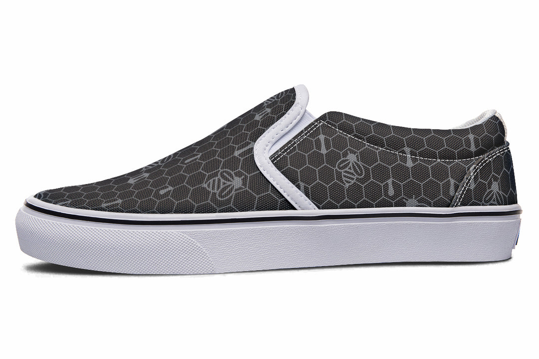 16th Anniversary Honeycomb Black Slip On Shoes