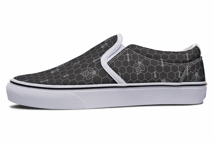 16th Anniversary Honeycomb Black Slip On Shoes