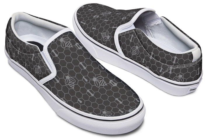 16th Anniversary Honeycomb Black Slip On Shoes
