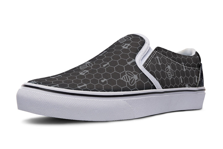 16th Anniversary Honeycomb Black Slip On Shoes