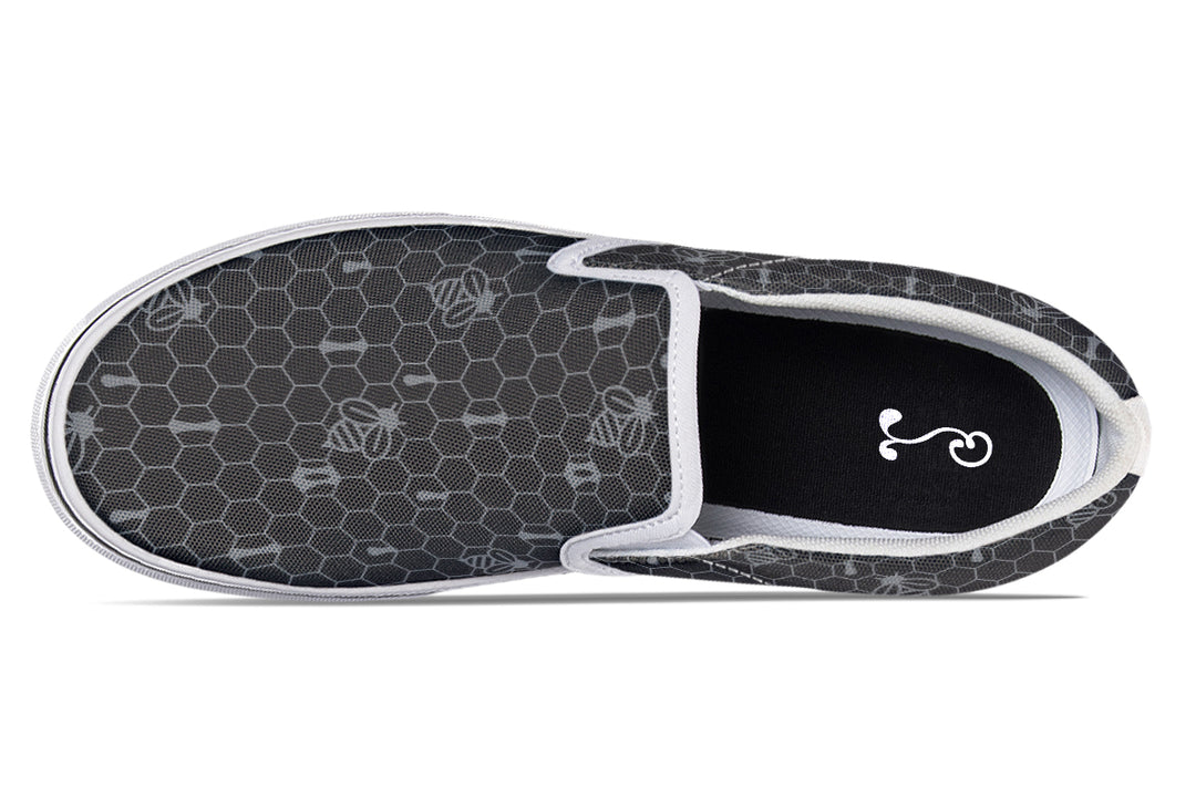 16th Anniversary Honeycomb Black Slip On Shoes
