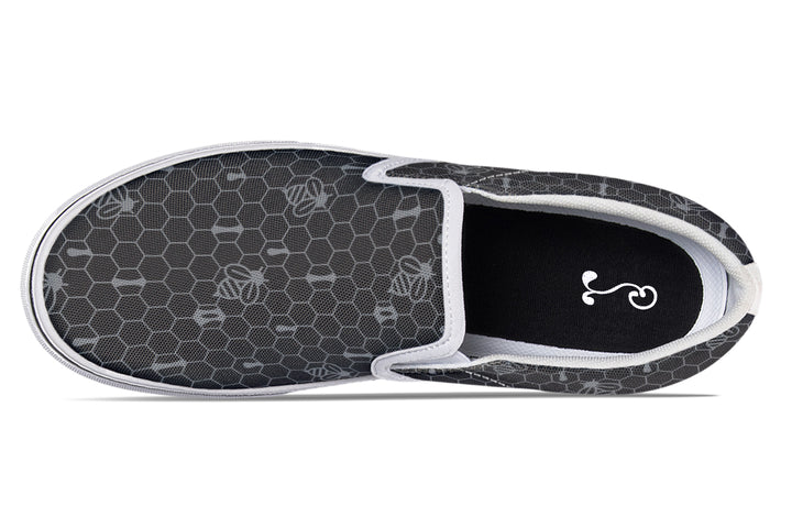 16th Anniversary Honeycomb Black Slip On Shoes
