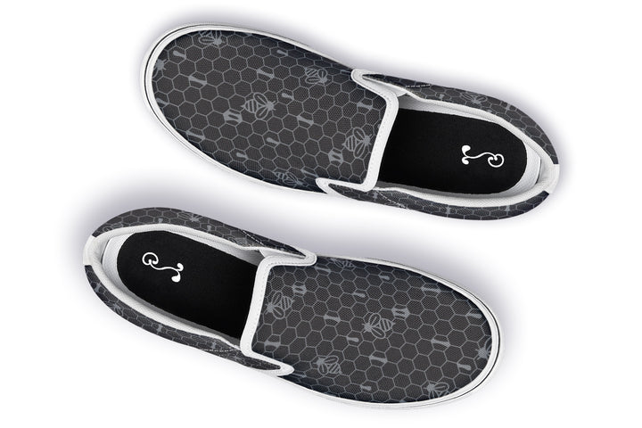 16th Anniversary Honeycomb Black Slip On Shoes